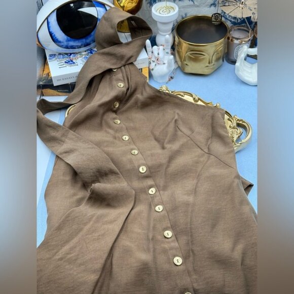 🆕 CULT GAIA 🧿 NWOT Romia Button-Detail Dress, Affogato Brown - Sz S - Picture 12 of 15